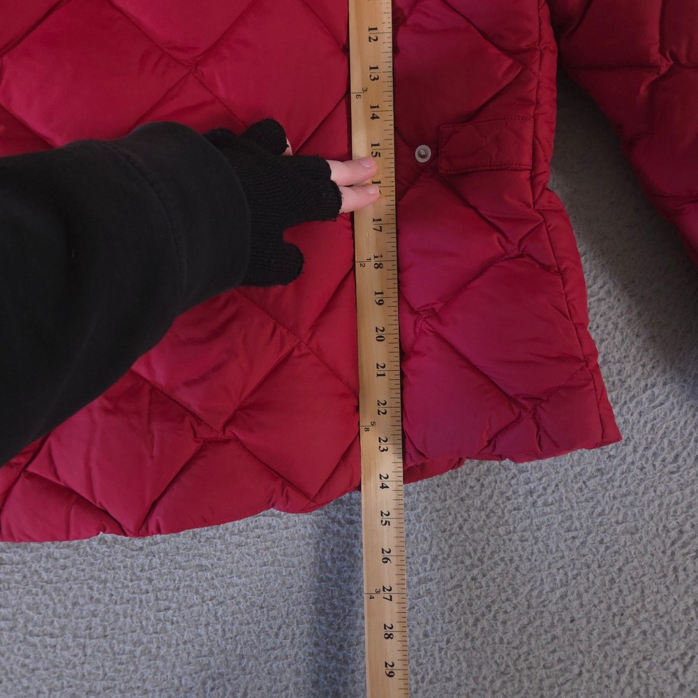 Eddie Bauer Jacket Womens L Red Puffer Diamond Quilted 700 Fill Power Goose Down - Picture 10 of 12
